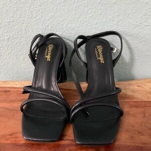 Black Strappy Women's Heels